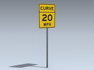 Road Sign (Curve Max Speed)