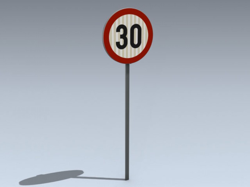 Road Sign (EU Round Speed Limit)