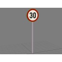 Road Sign (EU Round Speed Limit)